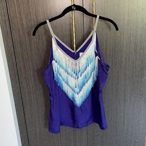 Chelsea Flower Purple Fringe Top ☔️